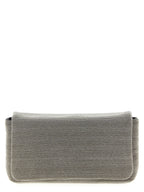 Clutch aus Leder in Silber
