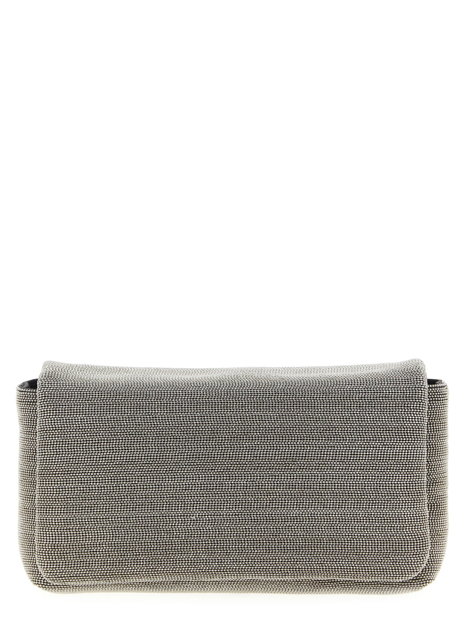 Clutch aus Leder in Silber