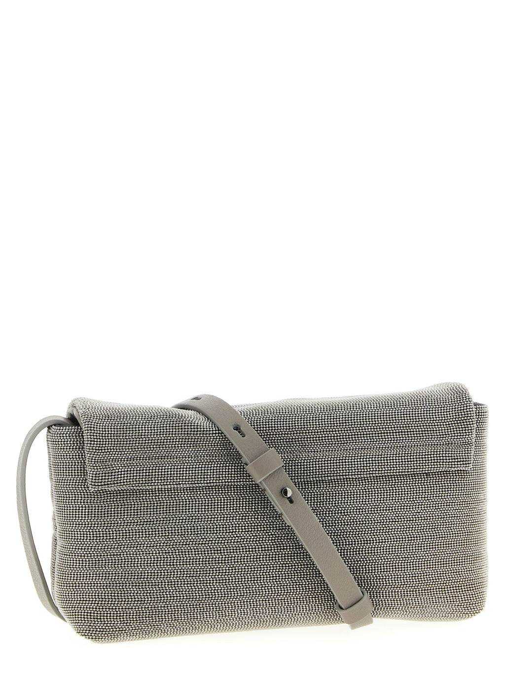 Clutch aus Leder in Silber
