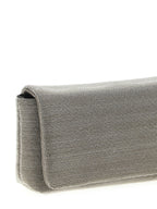 Clutch aus Leder in Silber