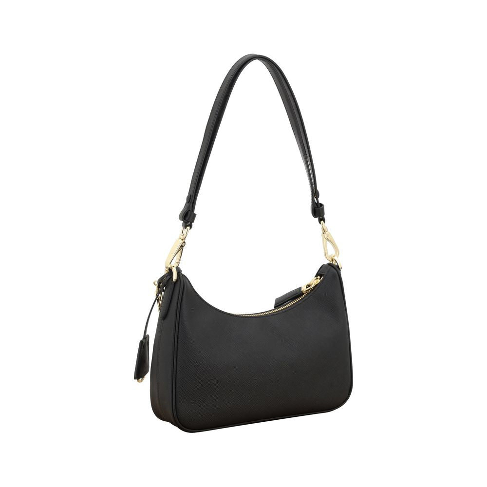 Schwarze Bos Taurus Kalbsleder Schultertasche