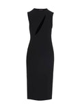 Schwarzes Midi-Kleid aus Acetat