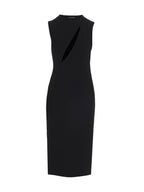 Schwarzes Midi-Kleid aus Acetat