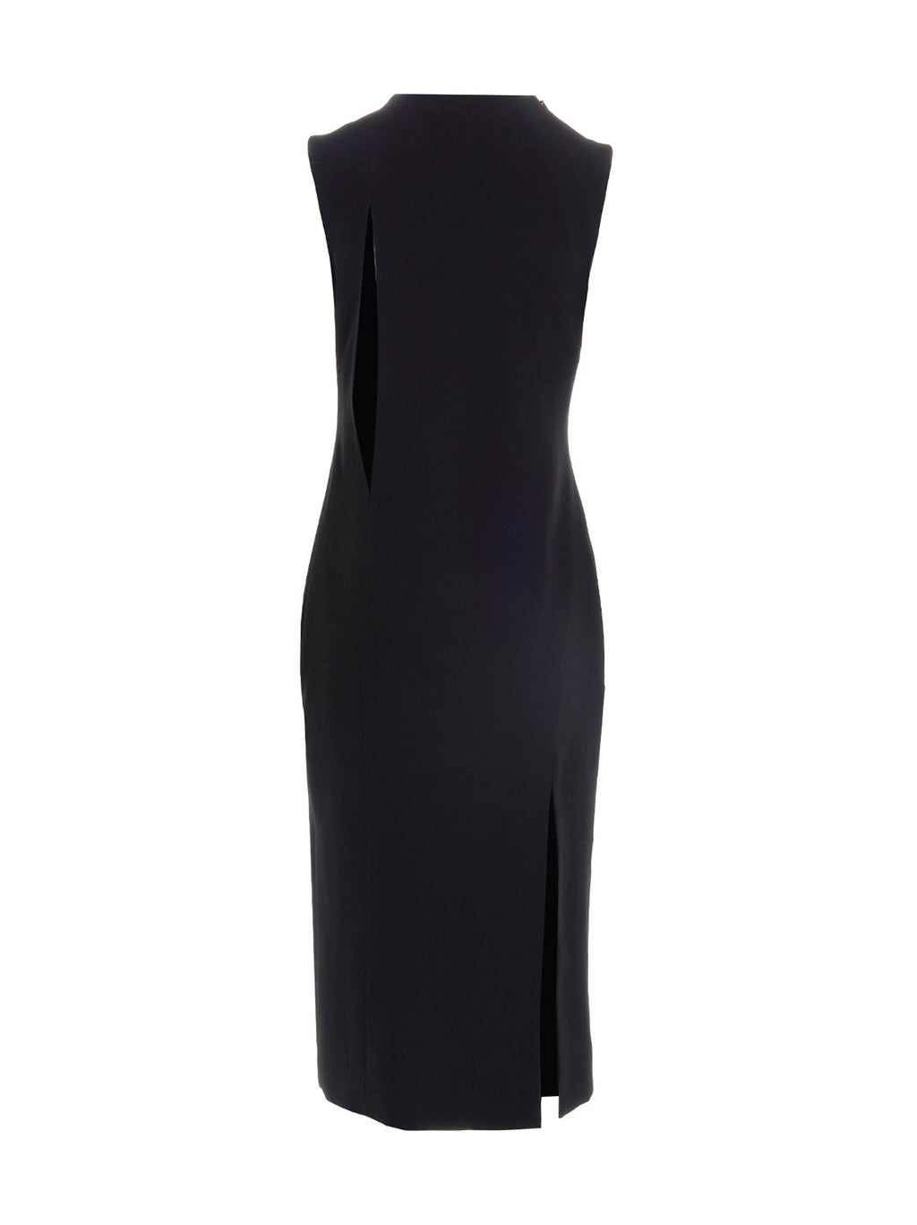 Schwarzes Midi-Kleid aus Acetat