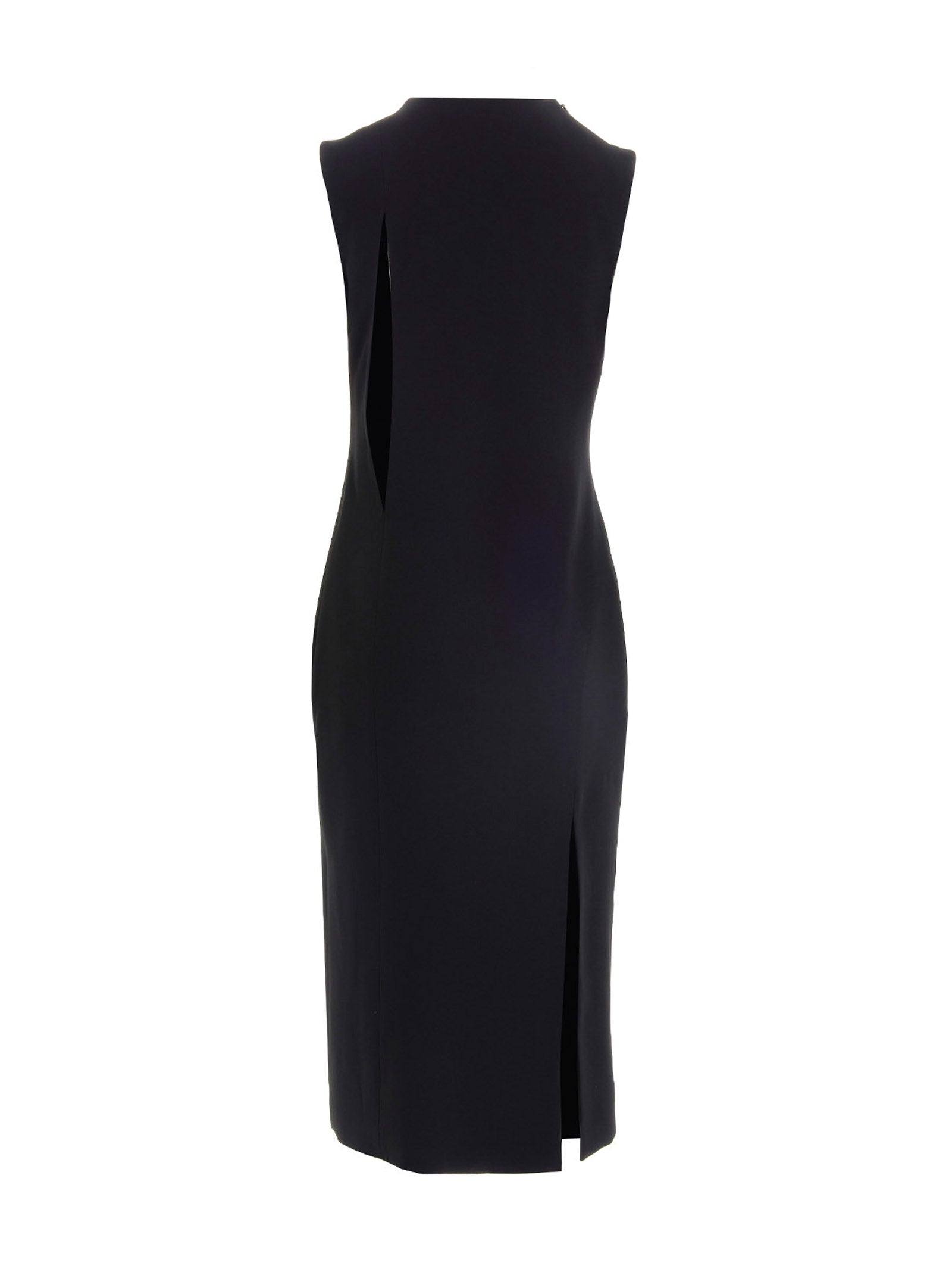 Schwarzes Midi-Kleid aus Acetat