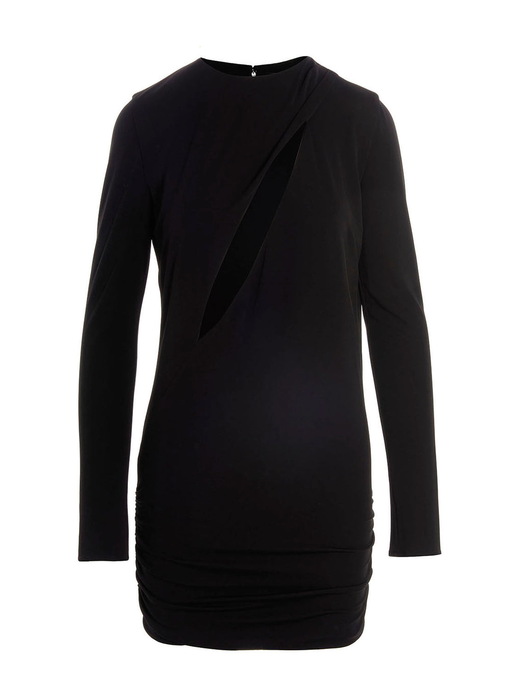 Schwarzes Viskose-Kurzkleid