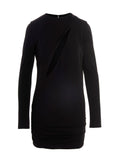 Schwarzes Viskose-Kurzkleid