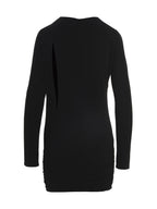 Schwarzes Viskose-Kurzkleid
