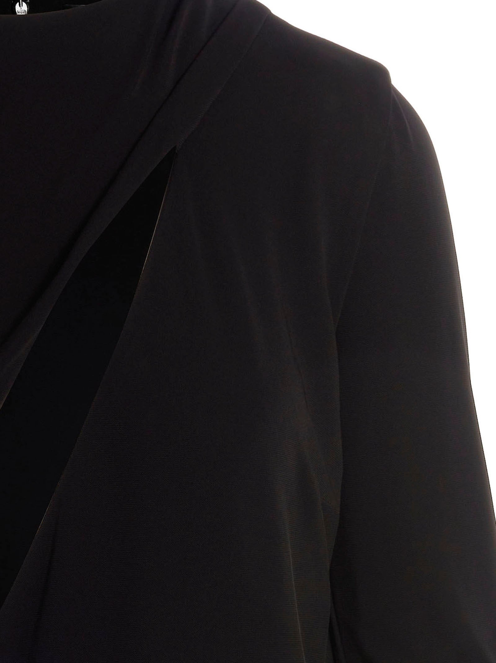 Schwarzes Viskose-Kurzkleid