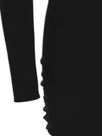 Schwarzes Viskose-Kurzkleid