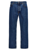 Blaue Jeans aus Baumwolle im geraden Schnitt