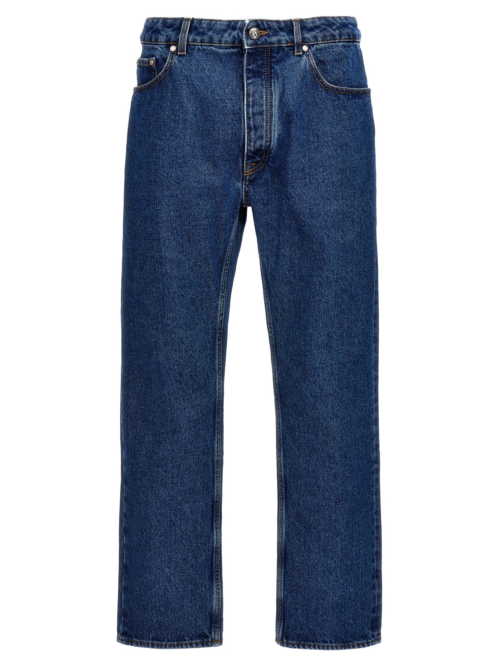 Blaue Jeans aus Baumwolle im geraden Schnitt