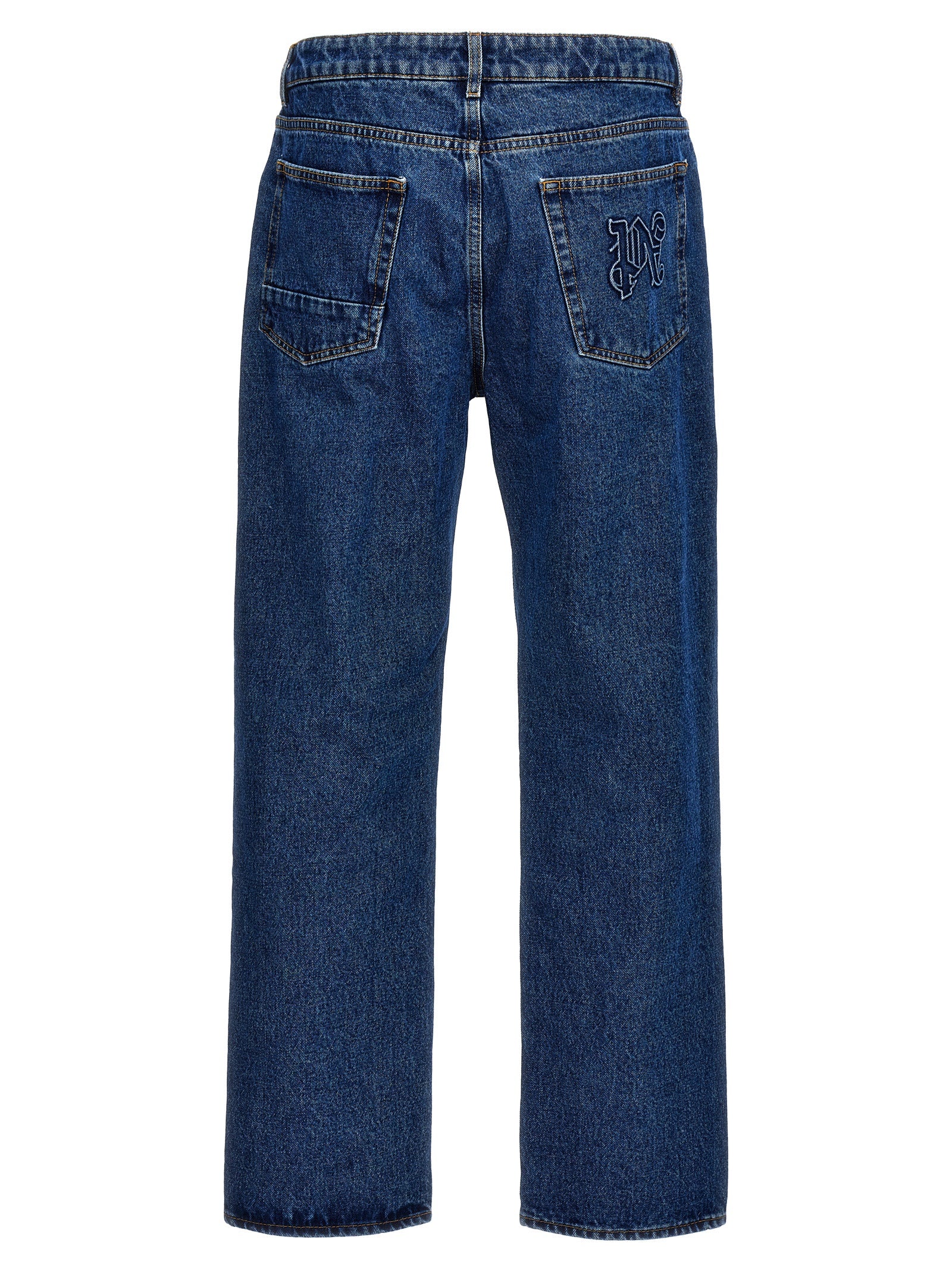 Blaue Jeans aus Baumwolle im geraden Schnitt
