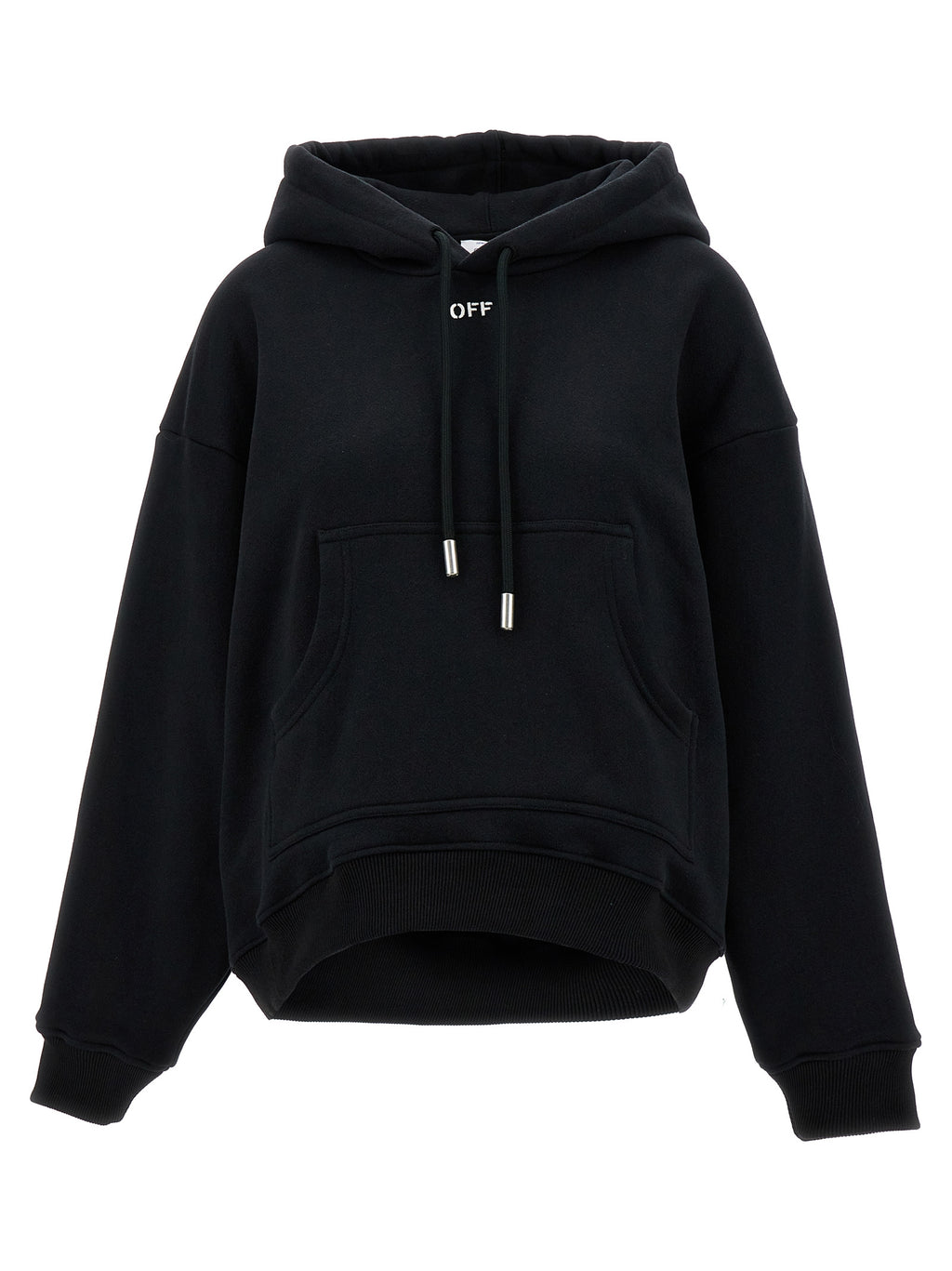 Schwarzer Baumwoll-Hoodie
