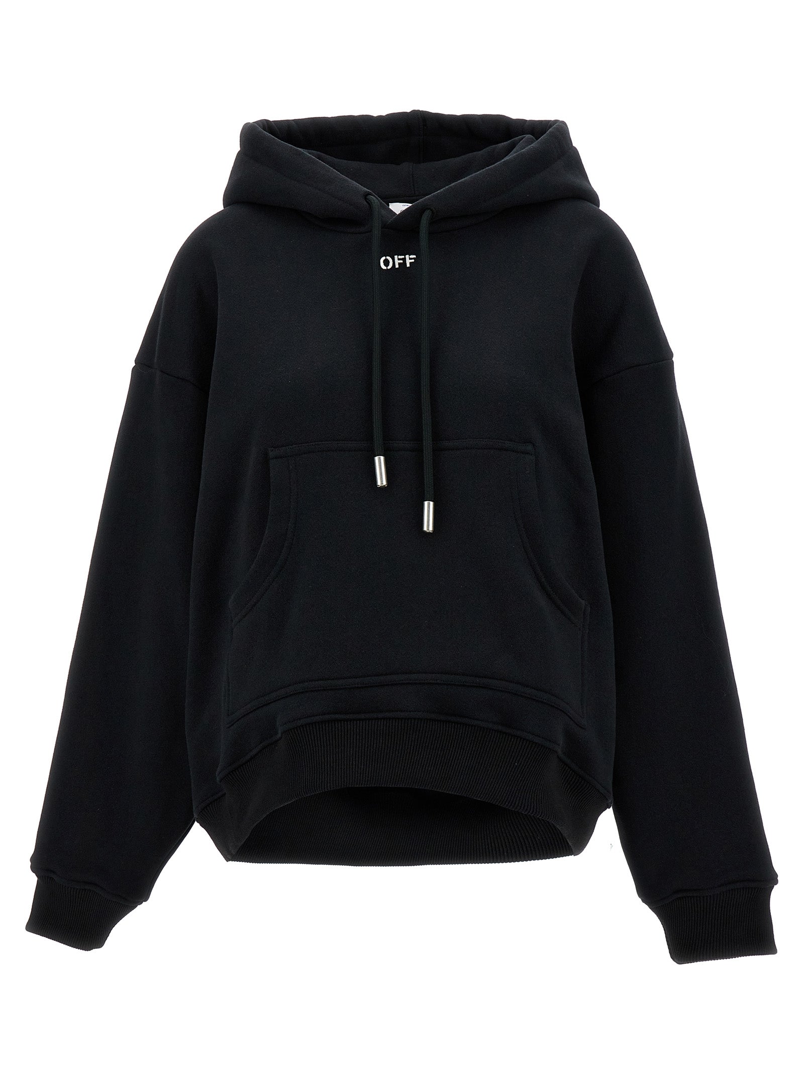 Schwarzer Baumwoll-Hoodie
