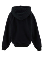 Schwarzer Baumwoll-Hoodie