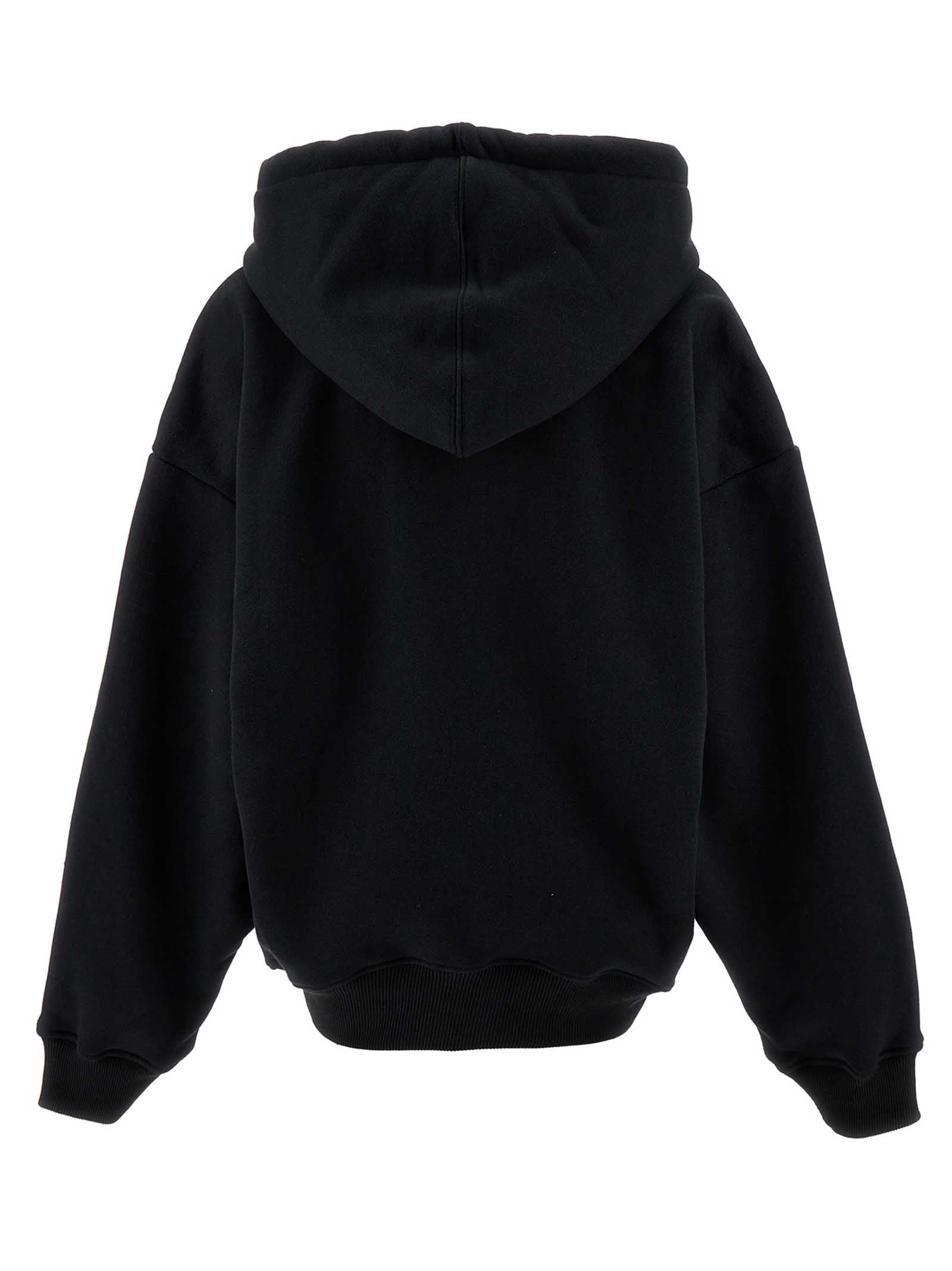 Schwarzer Baumwoll-Hoodie