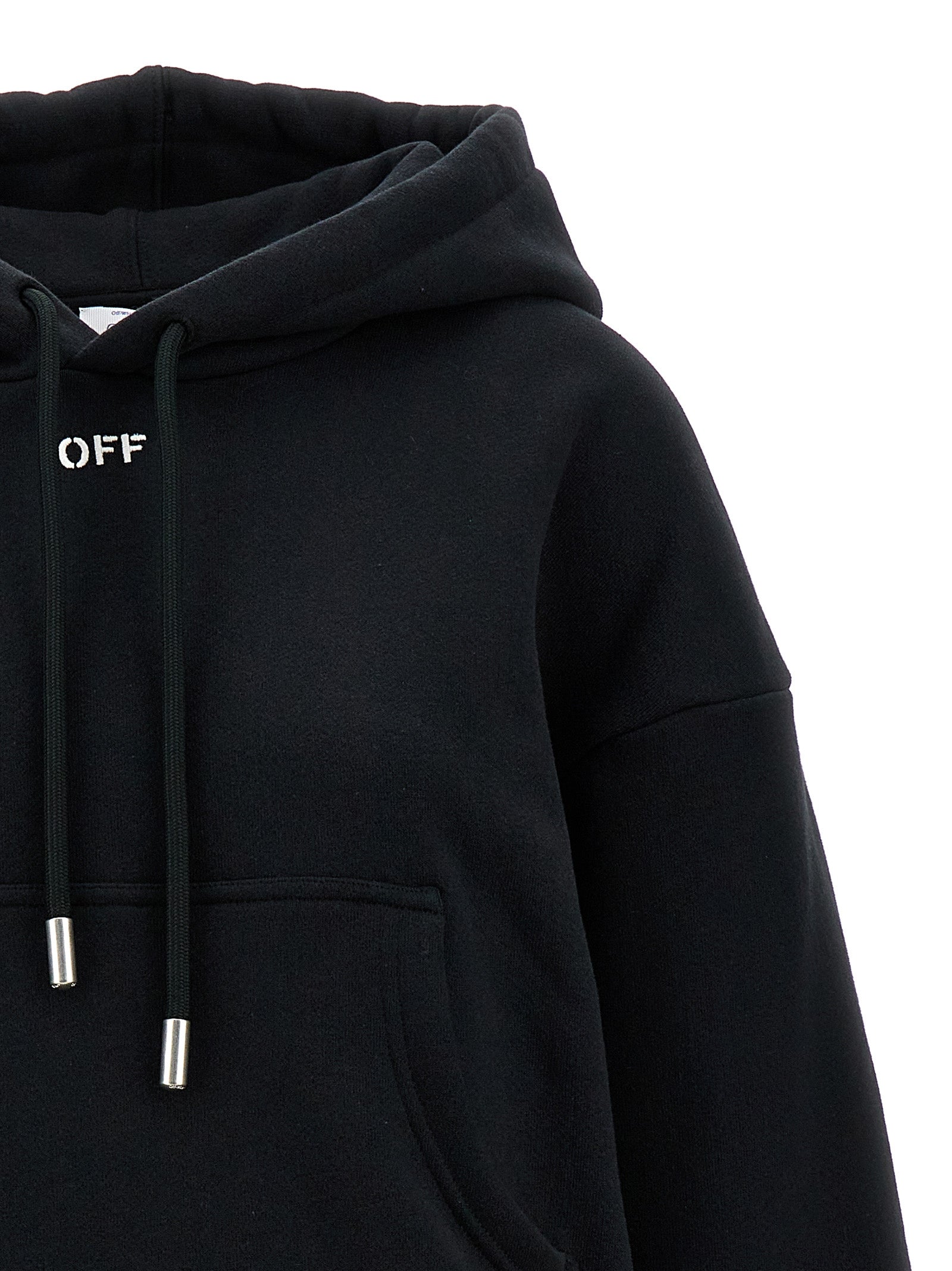 Schwarzer Baumwoll-Hoodie