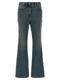 Blaue Bootcut-Jeans aus Baumwolle