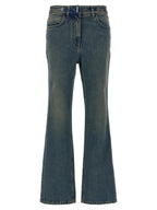 Blaue Bootcut-Jeans aus Baumwolle