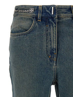 Blaue Bootcut-Jeans aus Baumwolle