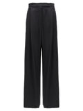 Schwarze Seiden-Freizeithose