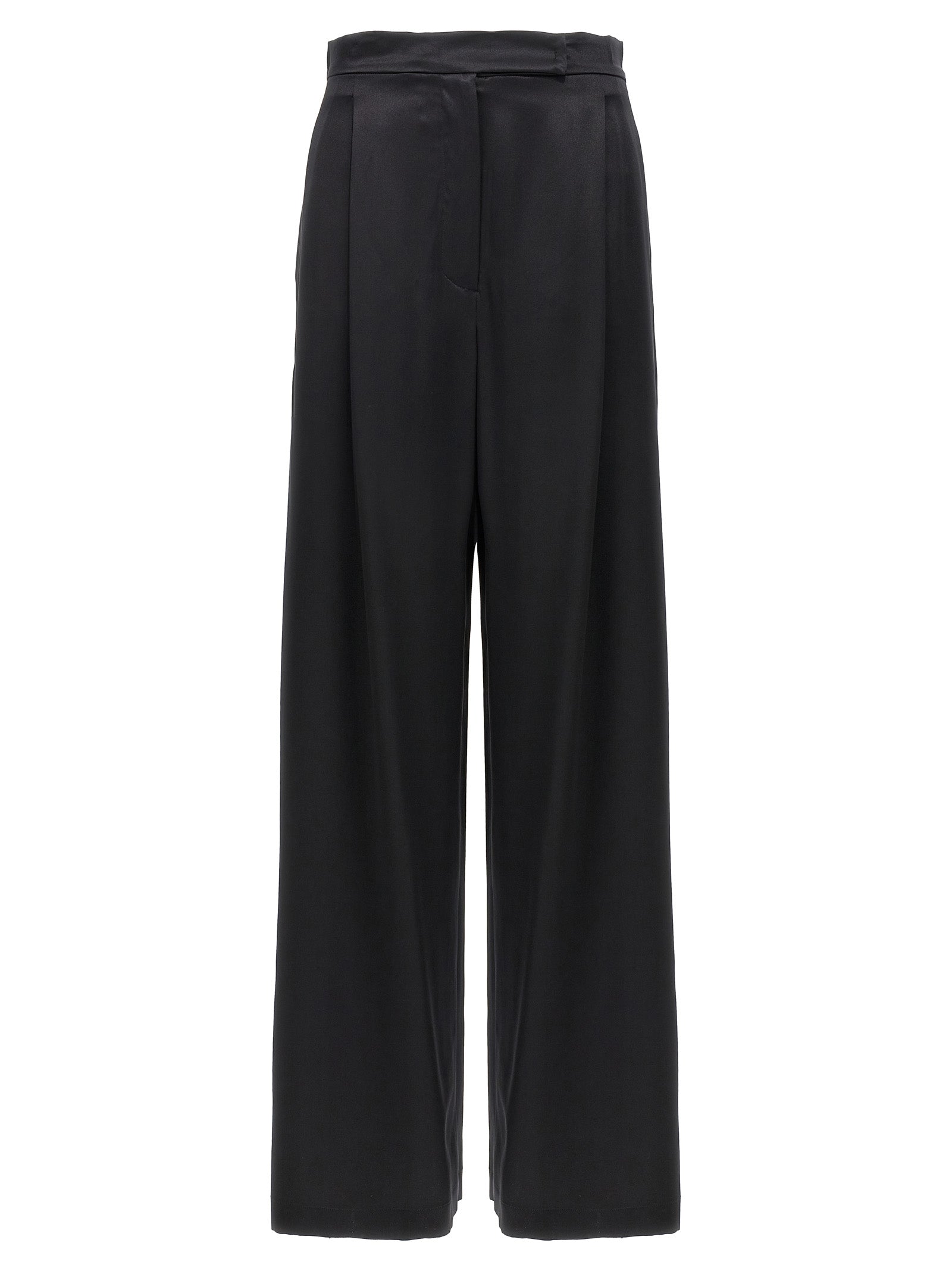 Schwarze Seiden-Freizeithose