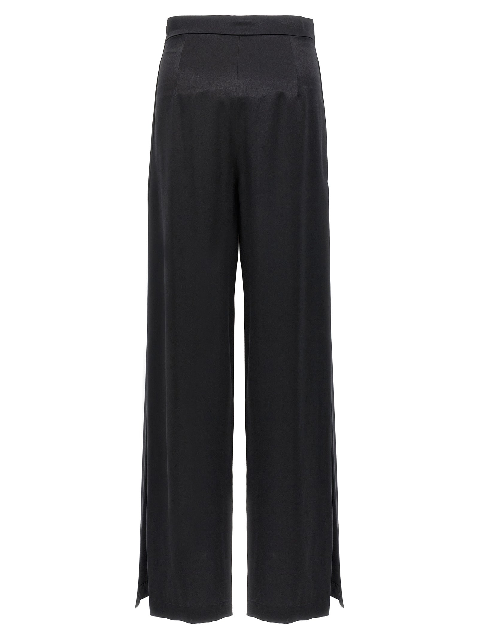 Schwarze Seiden-Freizeithose