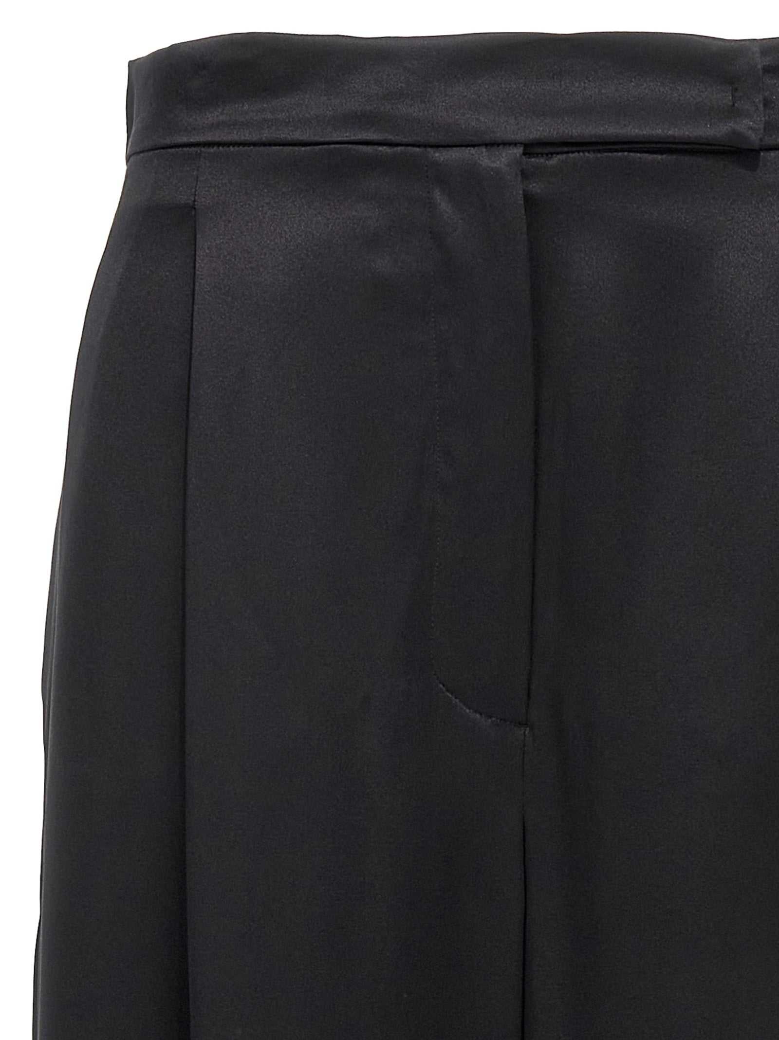 Schwarze Seiden-Freizeithose
