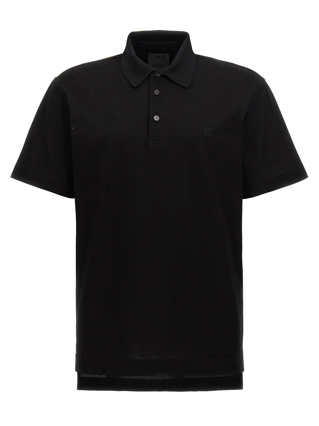 Schwarzes Baumwoll-Poloshirt