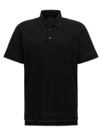 Schwarzes Baumwoll-Poloshirt