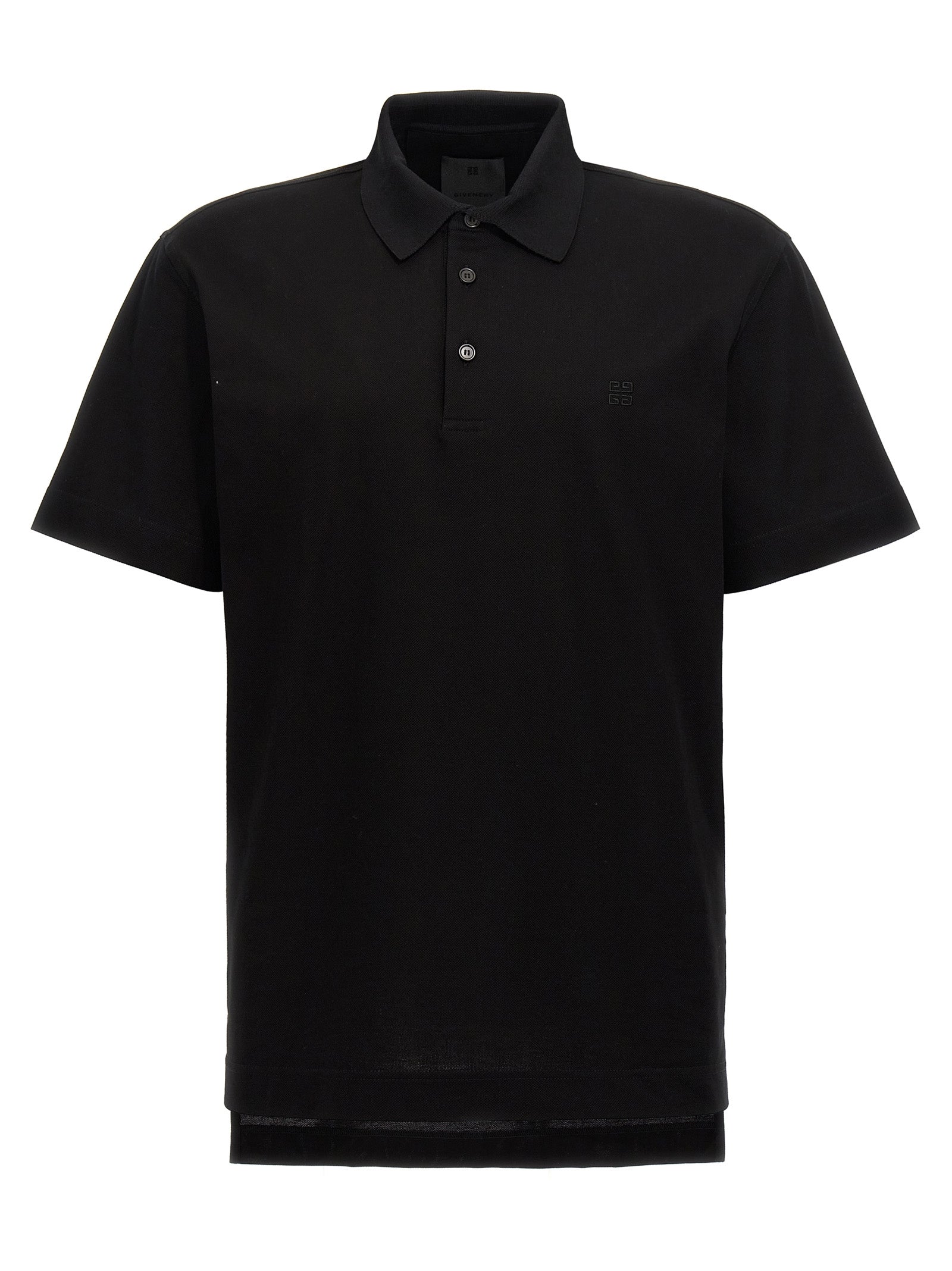 Schwarzes Baumwoll-Poloshirt