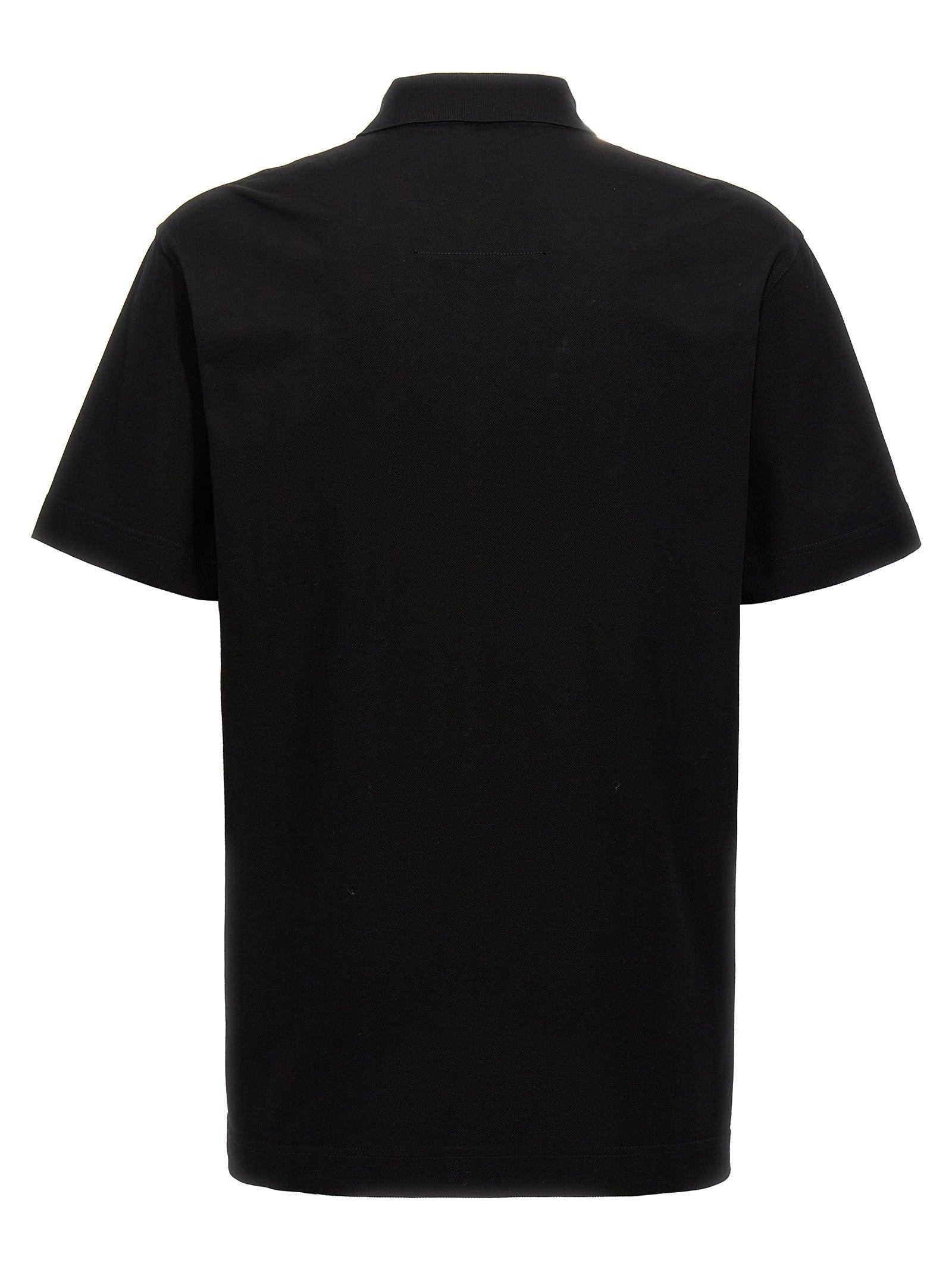 Schwarzes Baumwoll-Poloshirt