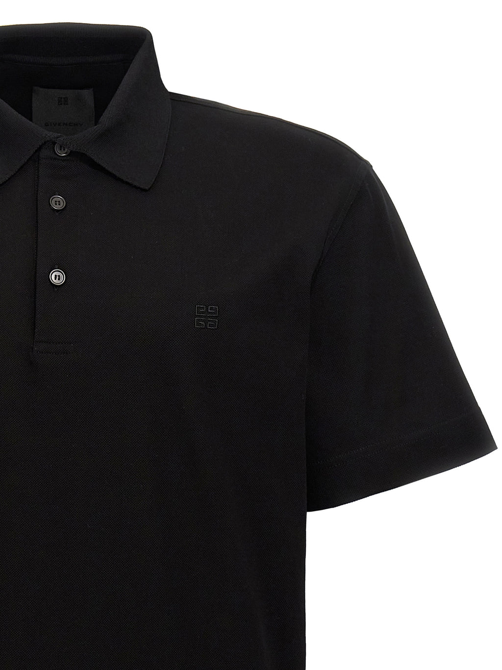 Schwarzes Baumwoll-Poloshirt