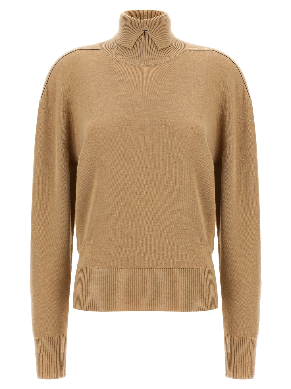 Beige Wollstrickjacke