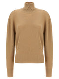 Beige Wollstrickjacke