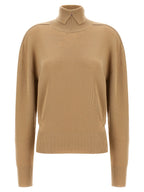 Beige Wollstrickjacke
