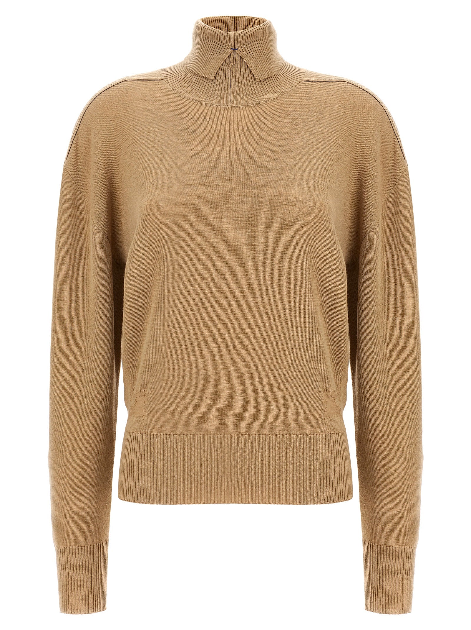 Beige Wollstrickjacke