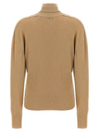Beige Wollstrickjacke