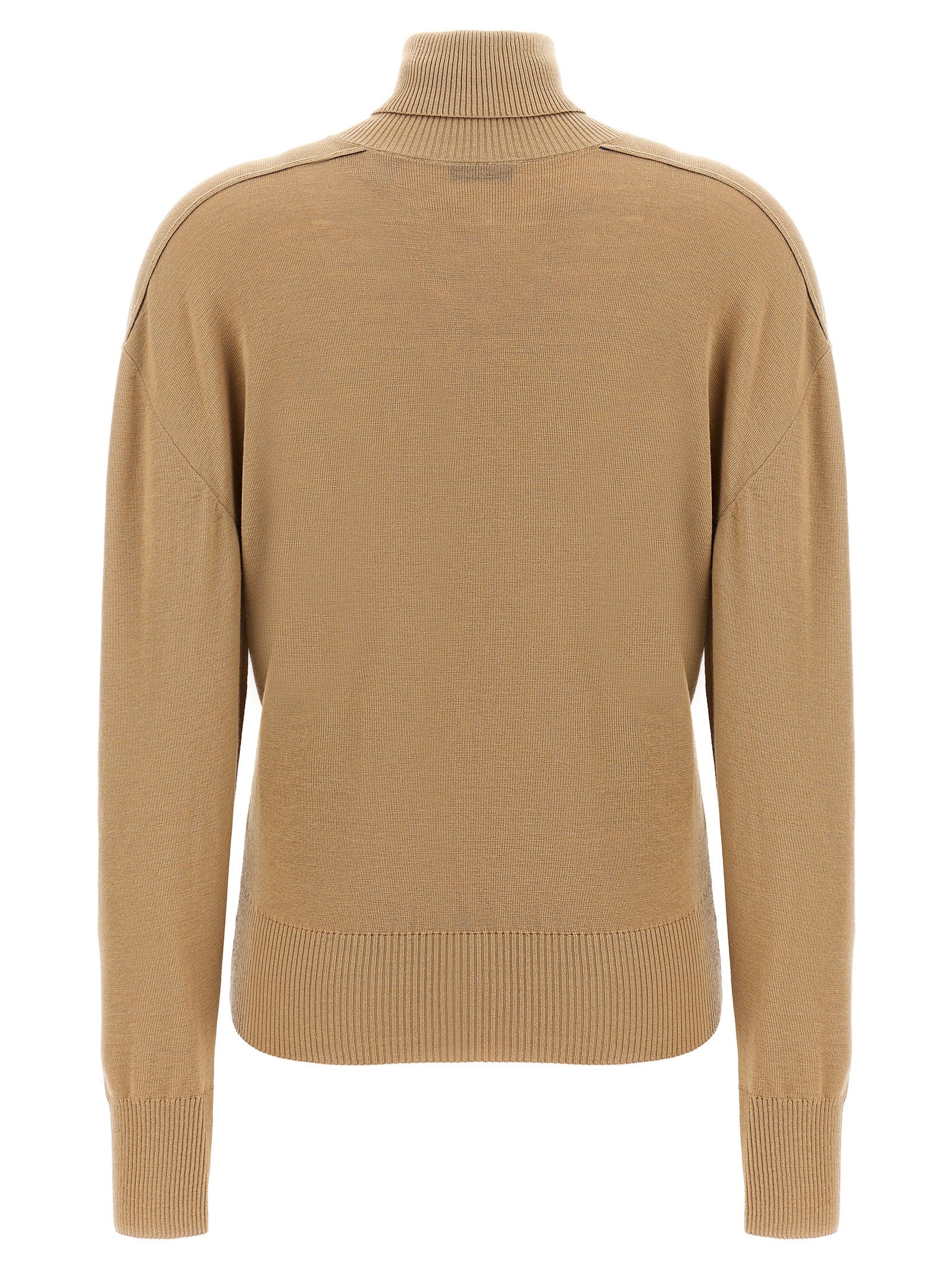 Beige Wollstrickjacke