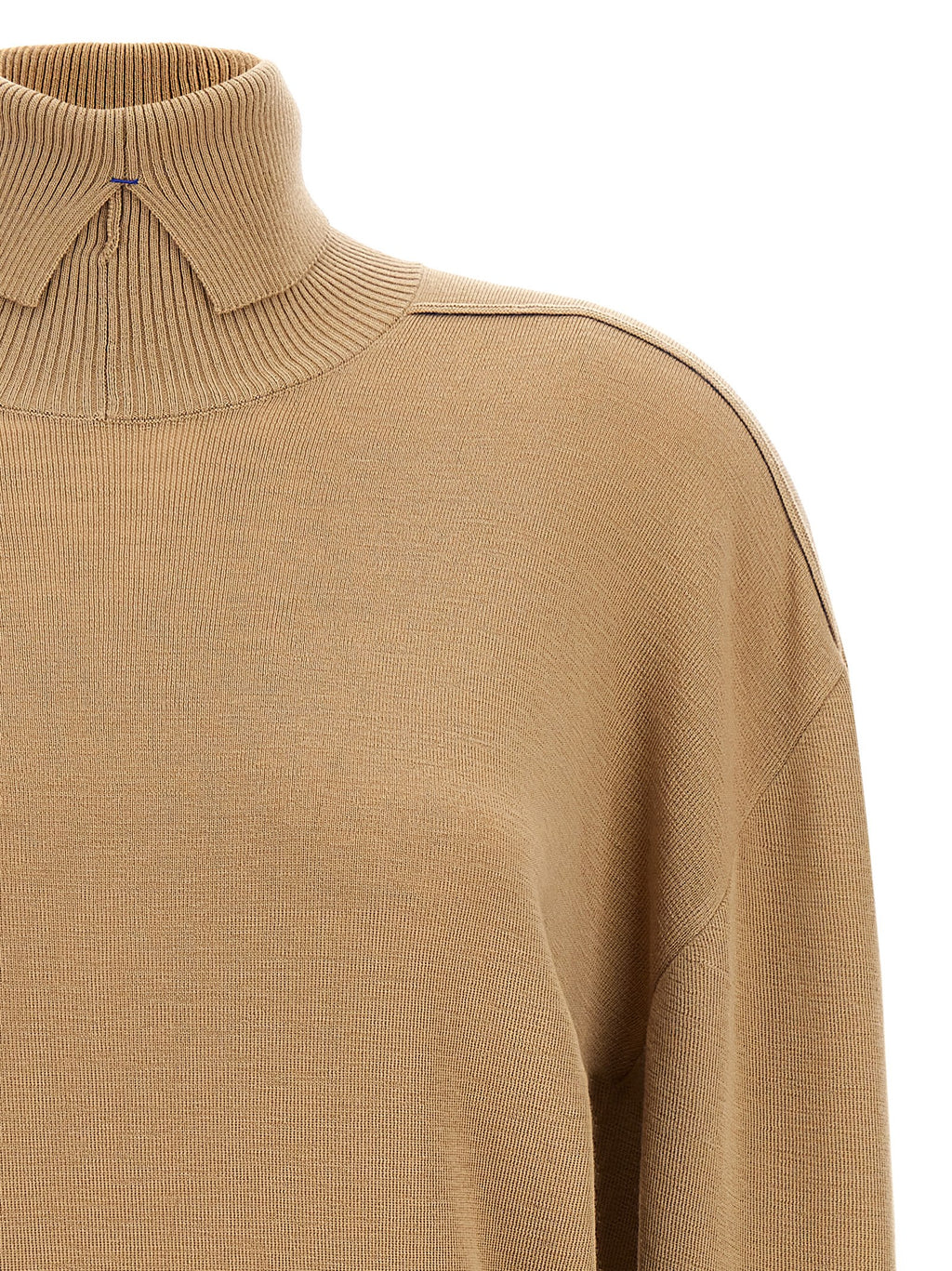 Beige Wollstrickjacke