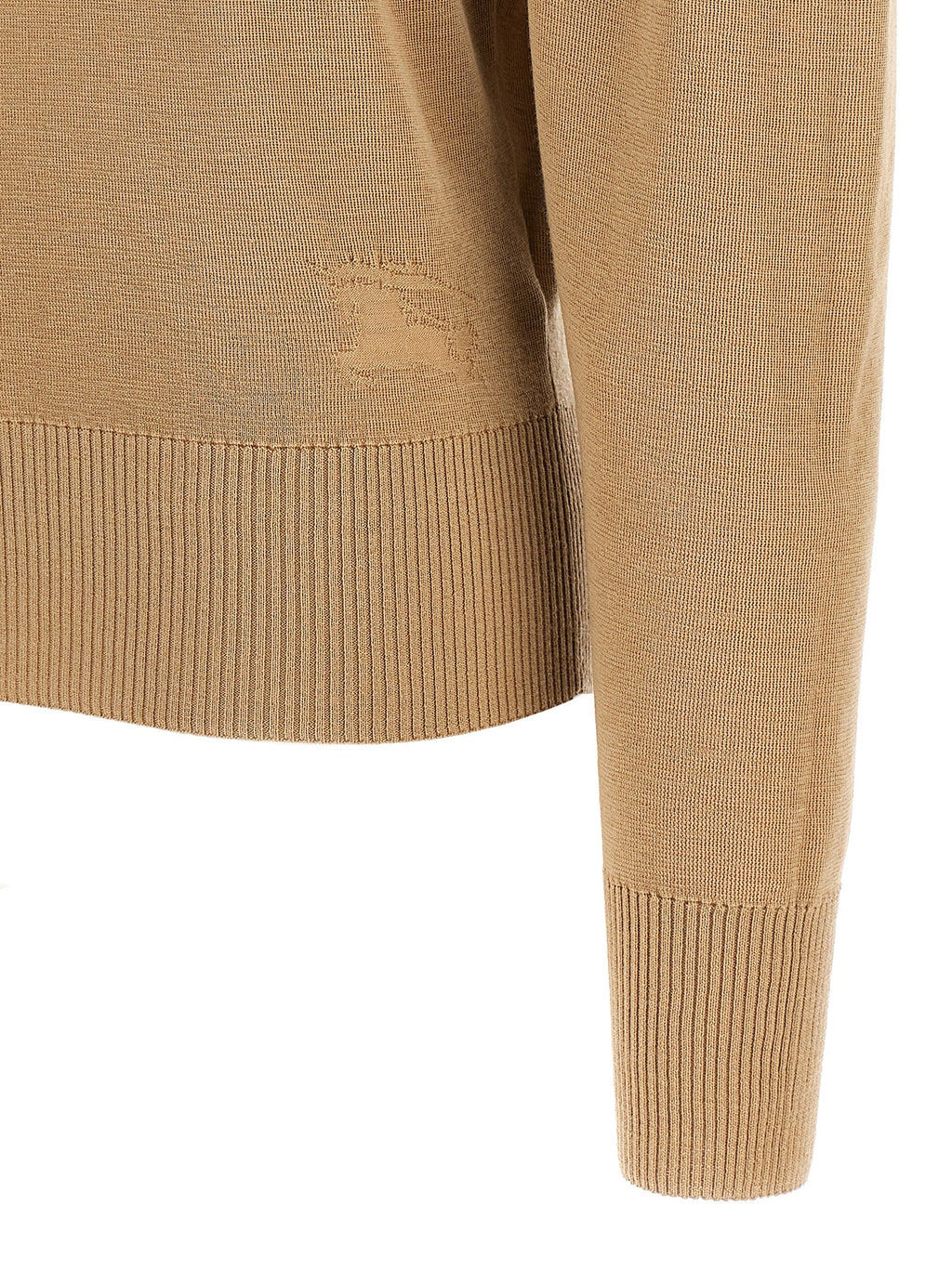 Beige Wollstrickjacke