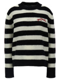 Zweifarbige Wollstrickjacke
