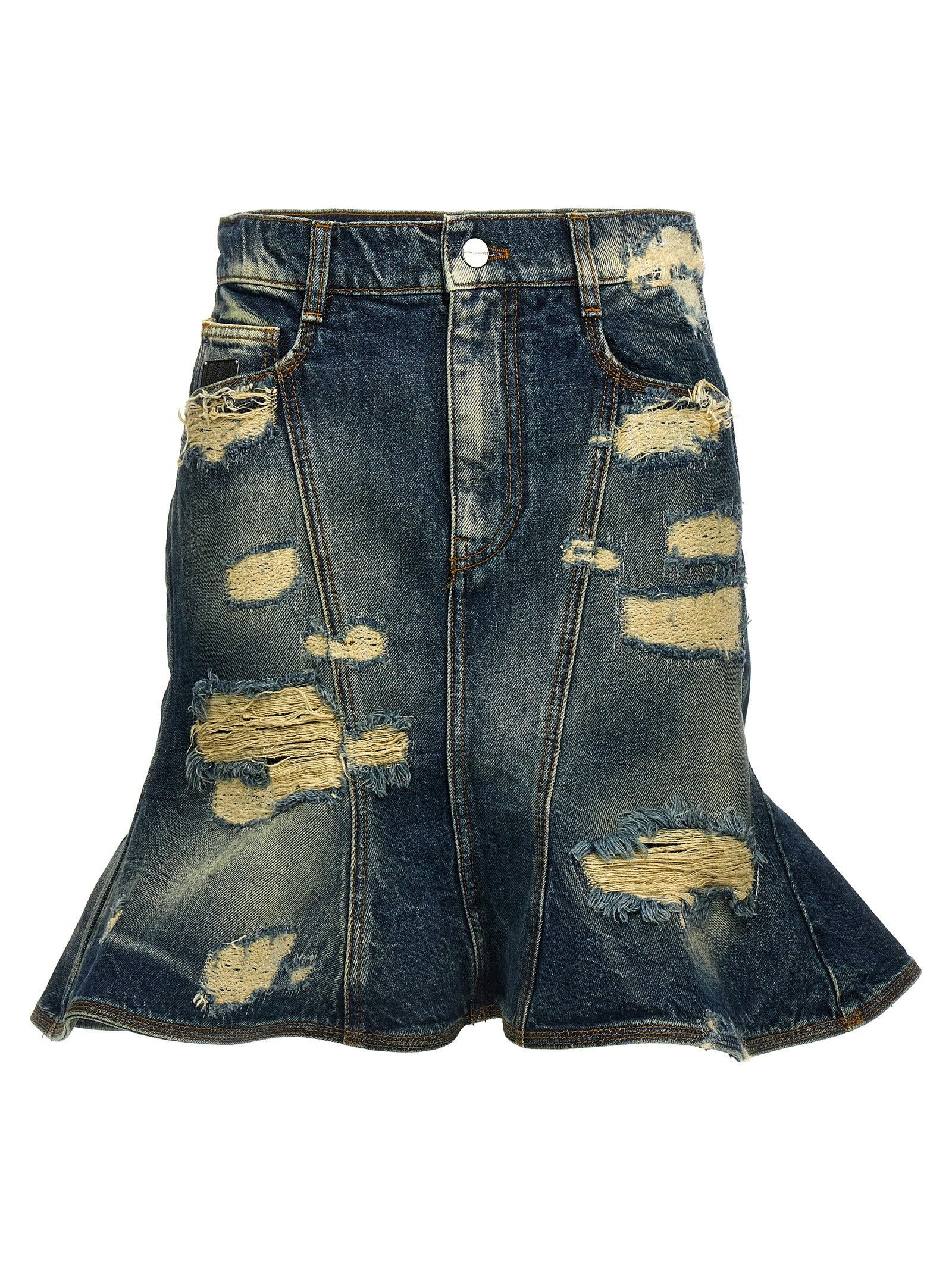 Blauer Baumwoll-Maxirock