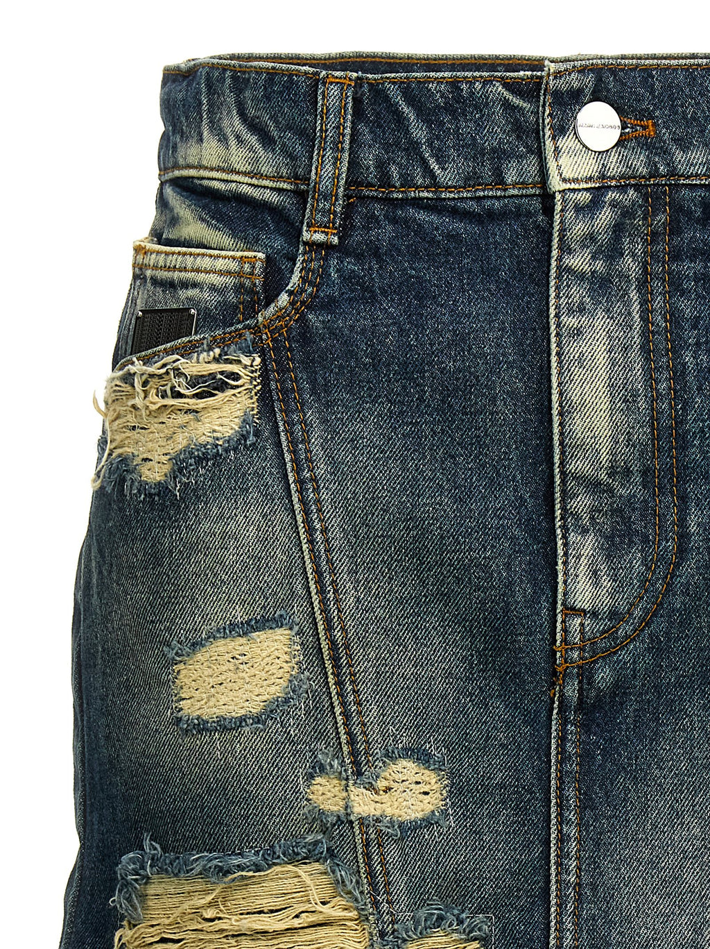Blauer Baumwoll-Maxirock