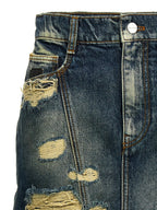 Blauer Baumwoll-Maxirock