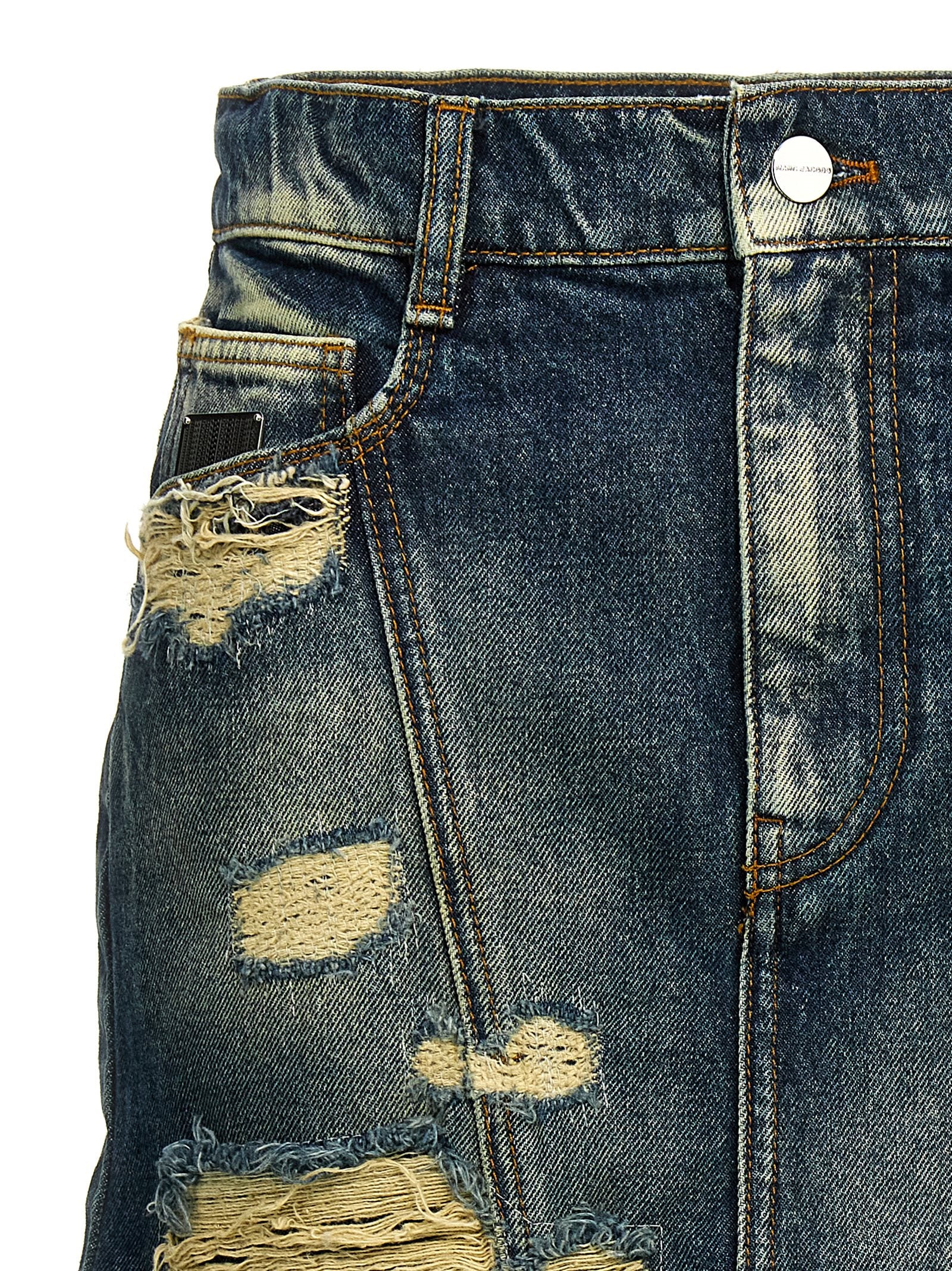 Blauer Baumwoll-Maxirock