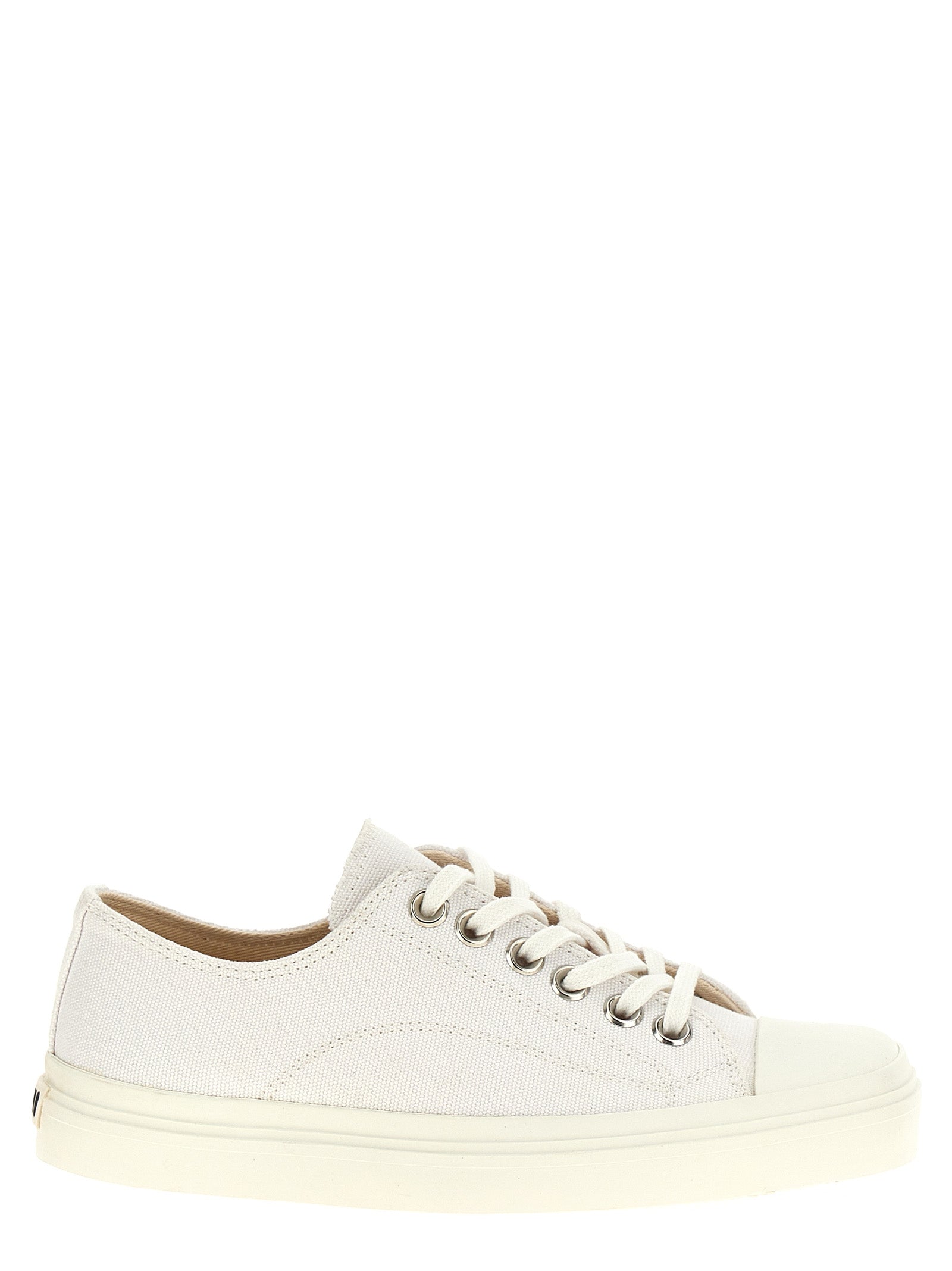 Weiße Low-Top-Sneaker aus Baumwolle