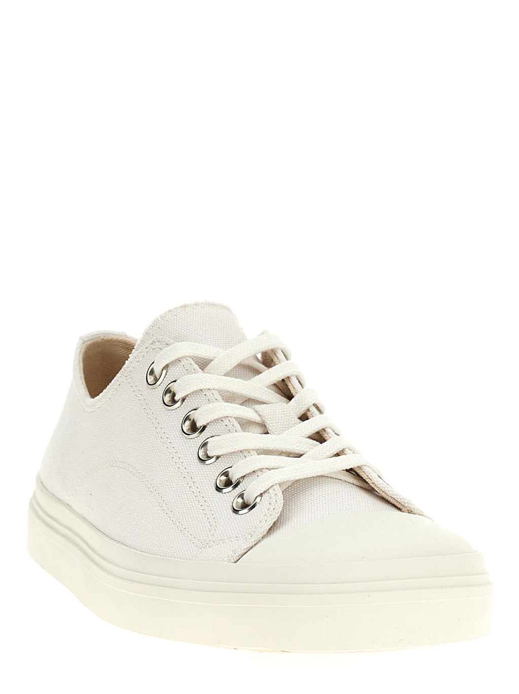Weiße Low-Top-Sneaker aus Baumwolle
