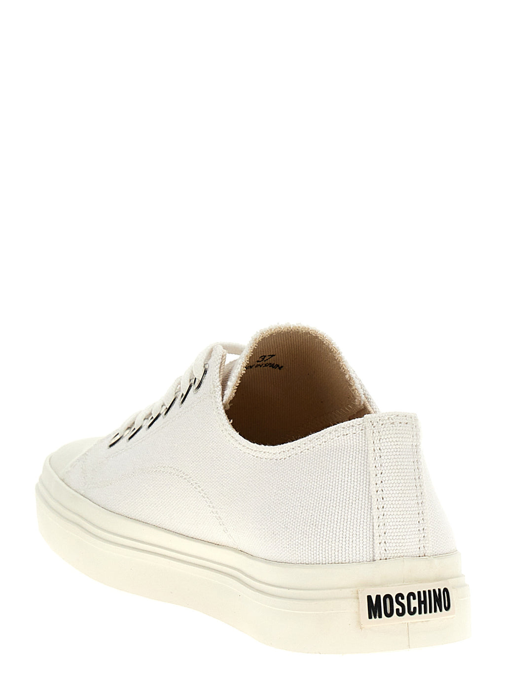Weiße Low-Top-Sneaker aus Baumwolle